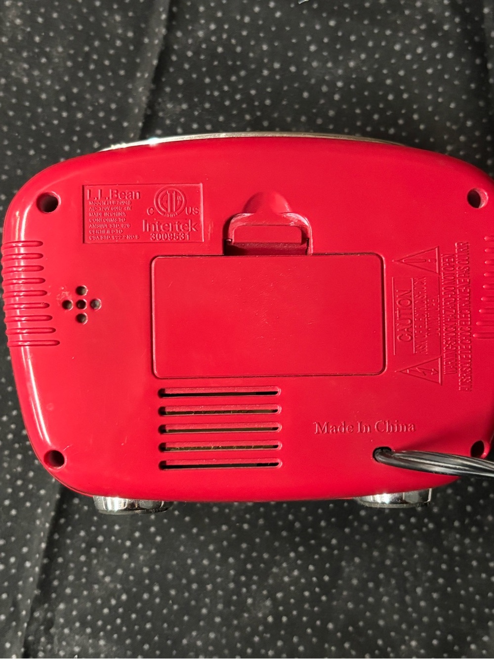 L.L. Bean Red Retro-Style Digital Alarm Clock - Picture 2 of 6